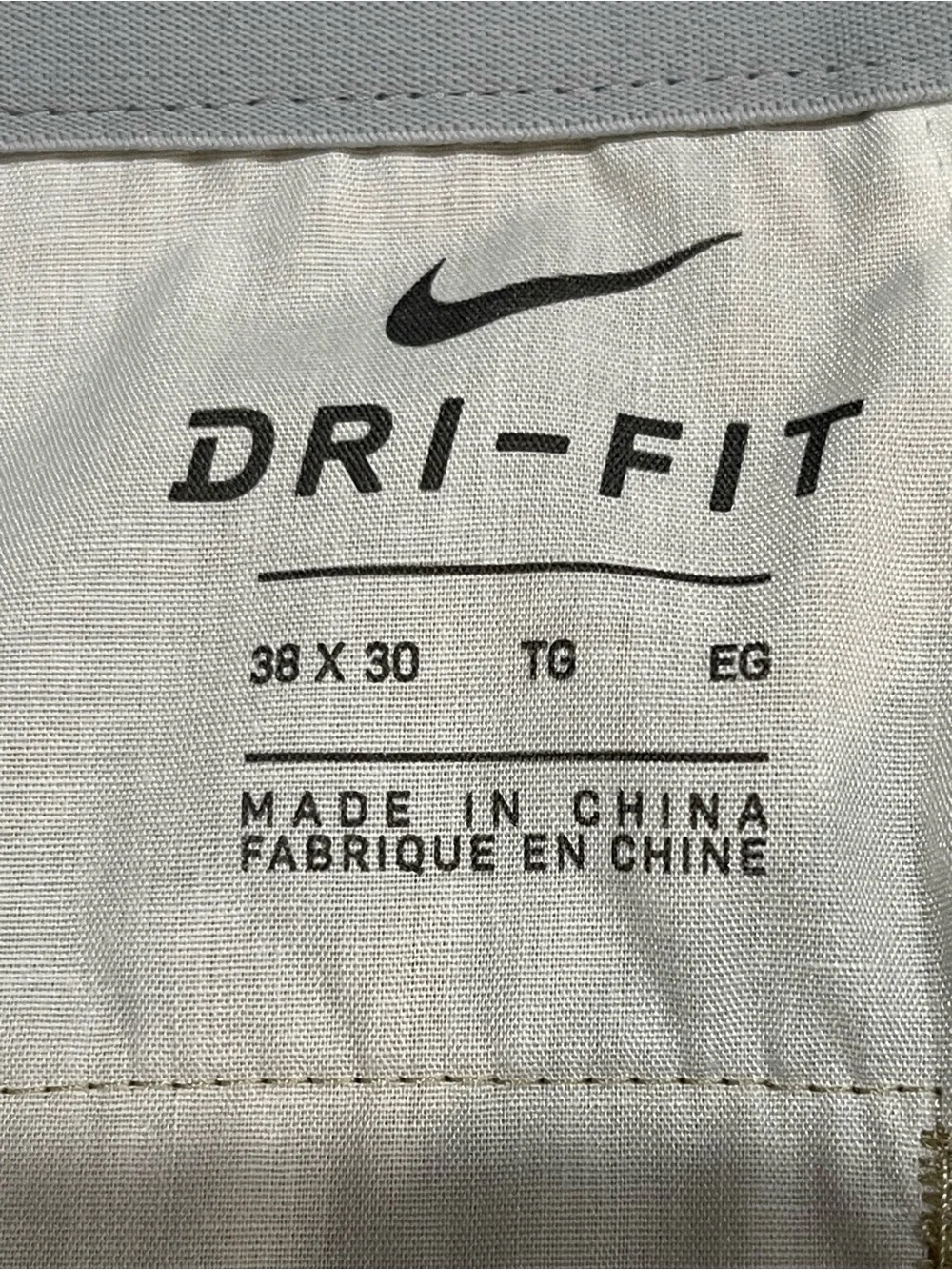 New Nike Golf Dri-Fit Standard Fit Khaki Pants 833194-235 SZ 38 X 30 NWT